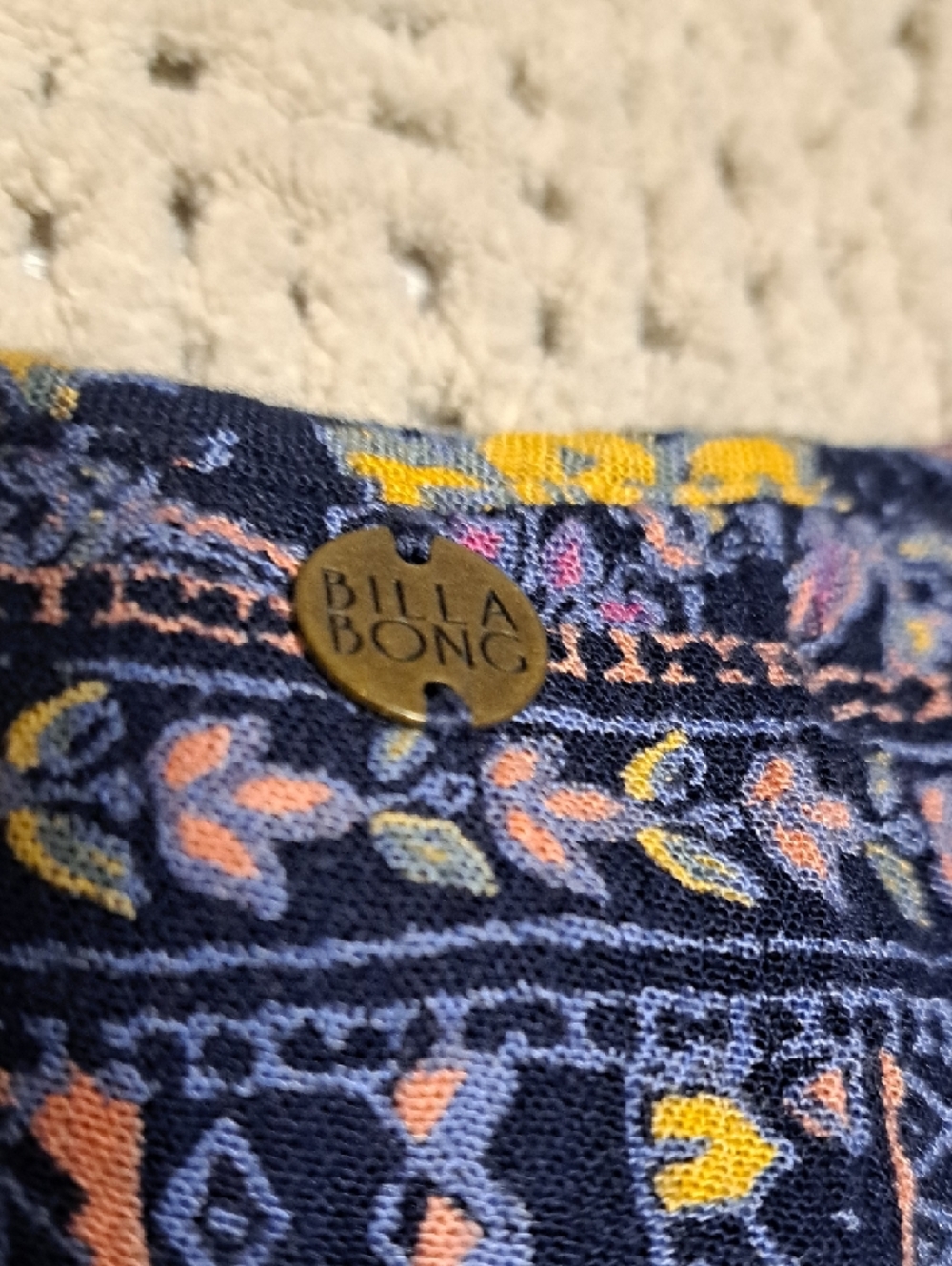 372 - Billabong Navy and Purple Floral Peasant Tunic - Picture 7 of 11